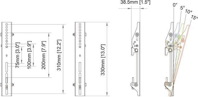 Produktbild Multibrackets Tilt-Halter VESA 300, Metall, zu Pro System