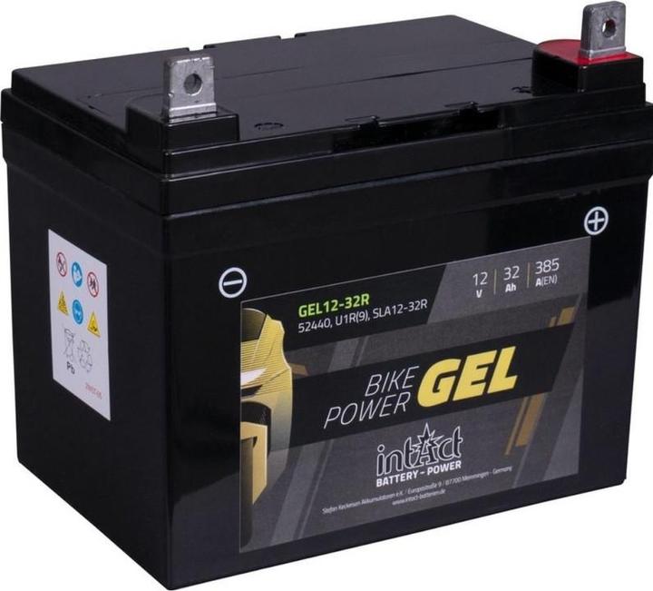 Actual product image Intact GEL12-32R Bike-Power GEL 32Ah motorcycle battery (DIN 52440) U1R(9) SLA12-32R (12 V, 32 Ah)