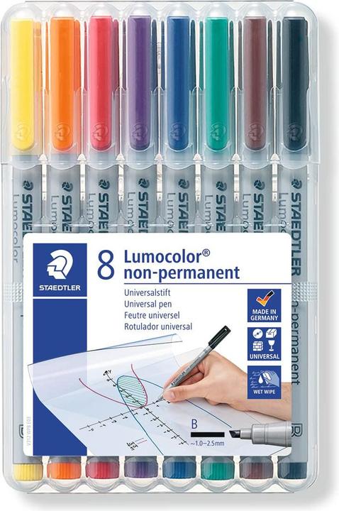 Produktbild Staedtler Lumocolor non-permanent (Mehrfarbig, 2.50 mm, 8 x)