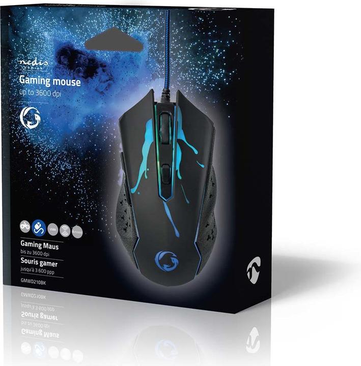 Image du produit Nedis Gaming Mouse | Filaire | 1200 / 1800 / 2400 / 3600 dpi | DPI réglable | Nombre de boutons : 6 (Filaire)