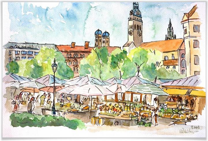 Image du produit Trenddeko Bleichner - Munich - Viktualienmarkt (60 x 40 cm)