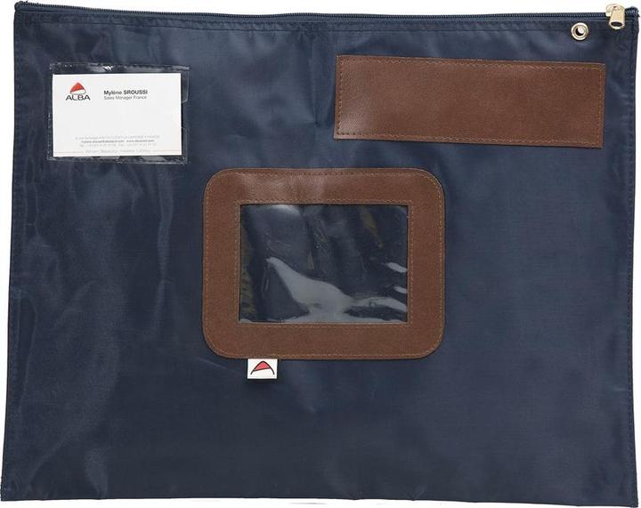 Actual product image Alba Bank bag "POPLAT B", made of nylon, blue zipper, sender window, dimensions: (W)420 x (D)320 mm (1 Piece)