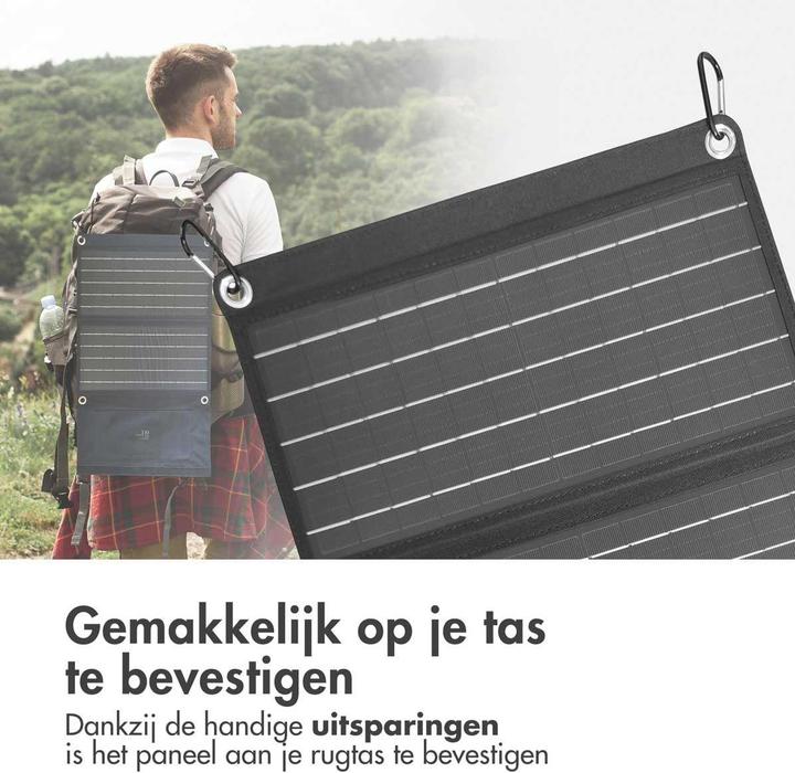 Produktbild iMoshion Opvouwbaar Universeel Zonnepaneel - Powerbank Zonnenergie 21 Watt - Draagbaar (21 W)