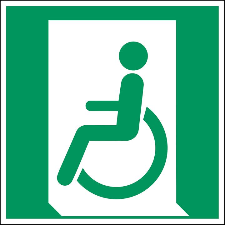 Label énergétique Brady E/E026/NT/FLO-500X500-1, B-7538, Panneau de sécurité ISO - Sortie de secours pour les personnes