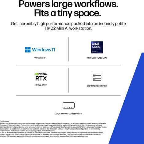 Produktbild HP Z2 Mini G1i Intel Core Ultra 7 265 32GB 1TB/SSD NVIDIA RTX A1000 8GB W11P 3J Gar (DE) (Intel Core Ultra 7 265, 32 GB, 1000 GB, RTX A1000)