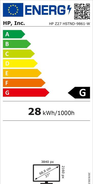 Label énergétique HP Z27 (3840 x 2160 pixels, 27")