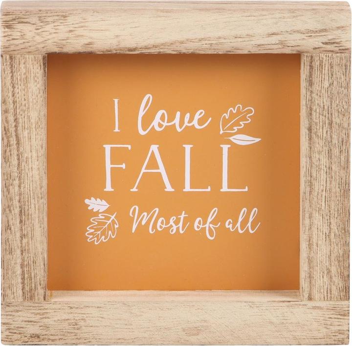 Immagine prodotto Something Different Orange I Love Fall Most Of All In Legno Incorniciato Cartello