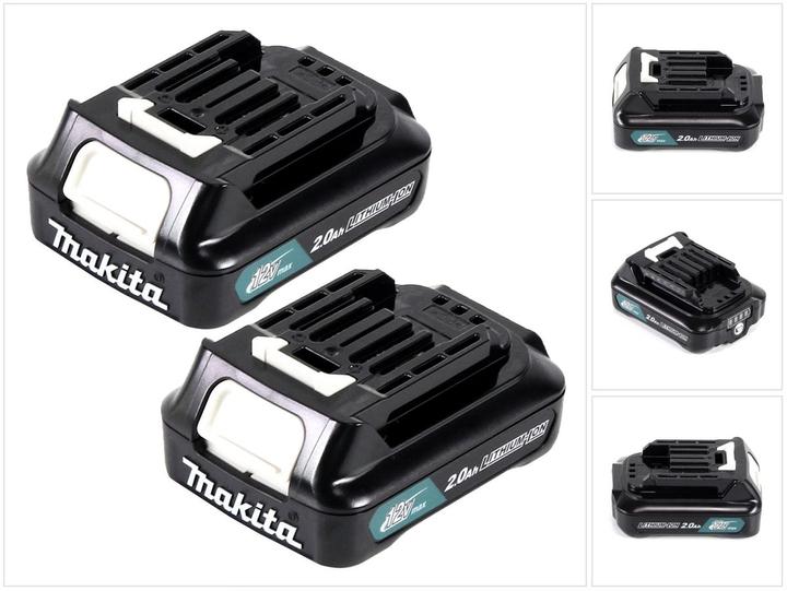 Actual product image Makita Battery Power Set Li 12V with 2x BL1021B battery 2,0Ah ( 2x 197396-9 ) - successor of BL1020B (12 V)