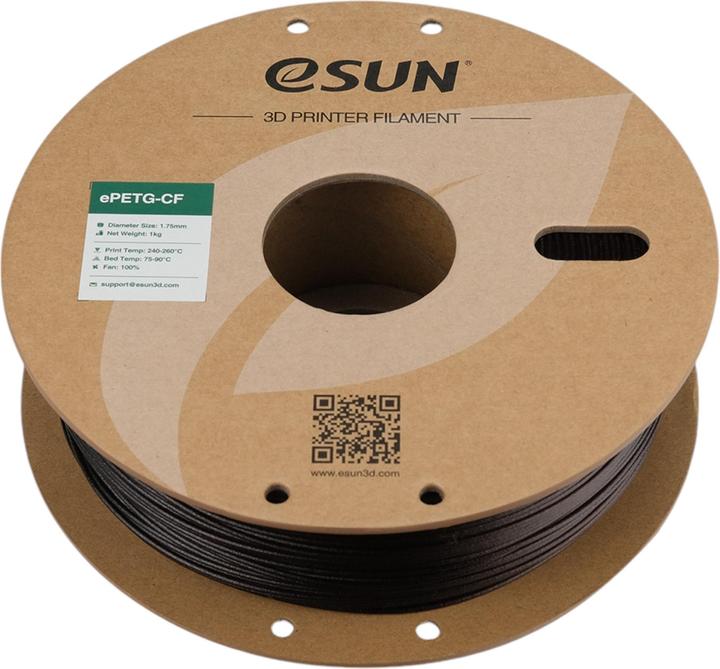 Image du produit eSUN ePETG-CF Carbone Rouge Filament 1.75mm 1Kg (PETG, 1.75 mm, 1000 g, Rouge)