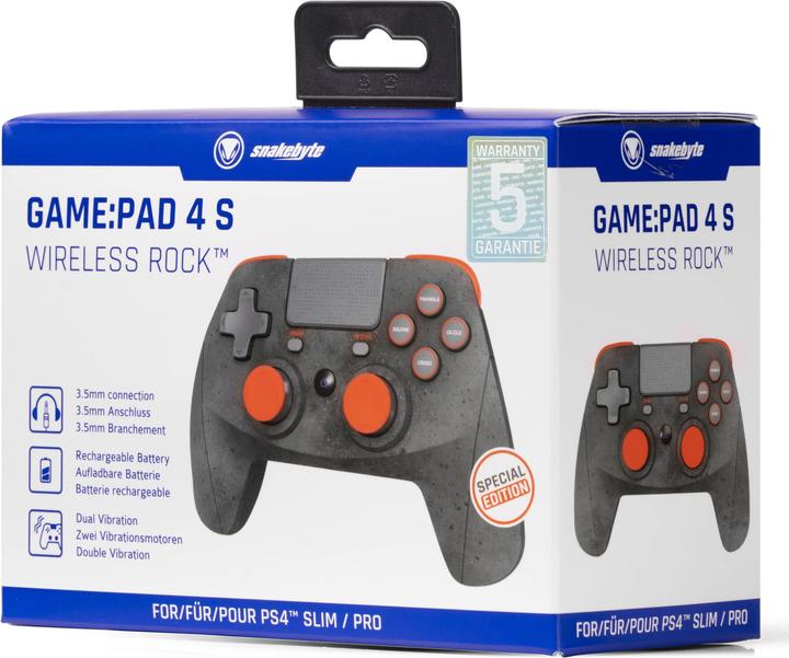 Image du produit Snakebyte Pad 4 S Wireless PS4 Controller - gris orange (PC, PS4)