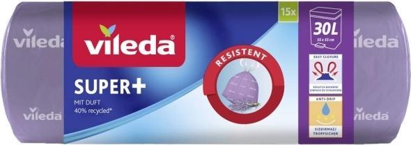 Vileda Sacs poubelle SUPER+ 30,0 l violet, 15 pcs. (15 x, 30 l)