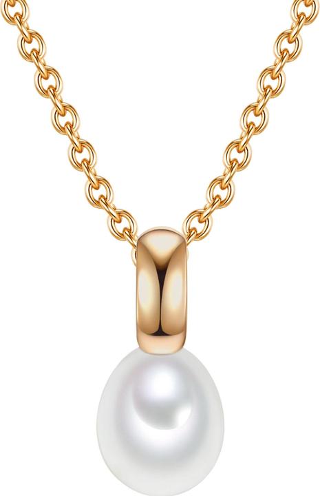 Image du produit Valero Pearls Femme argent sterling perle d'eau douce or jaune 42,0 cm chaîne de base + 7,0 cm extension - 11910 (Argent Sterling, 42 - 49 cm)