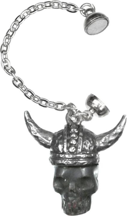 Produktbild Star Piercing Tunnel Anhänger silber Wikinger Totenkopf (Messing)