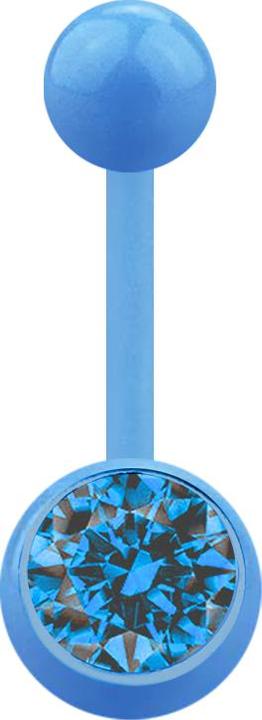 Produktbild Star Piercing Banane hellblau mit Kugel und Kugel Kristall hellblau (Acryl, ohne Messing)