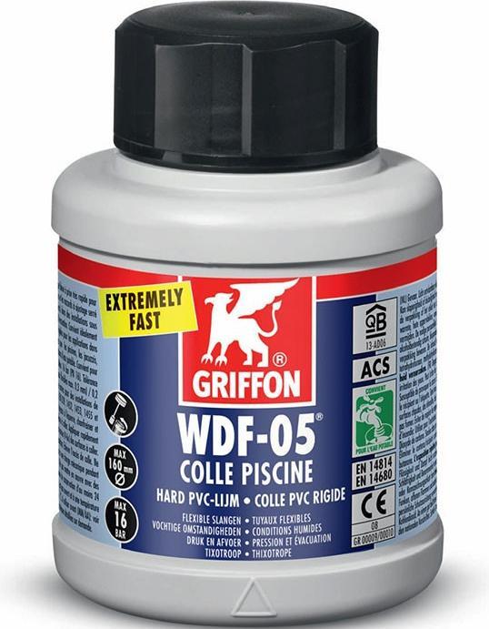 Image du produit Griffon Colle piscine bleue WDF-05 250ml pour PVC (250 ml)