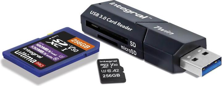 Actual product image USB 3.0 TWIN CARD READER Card Reader USB 3.2 Gen 1 (3.1 Gen 1) (USB)