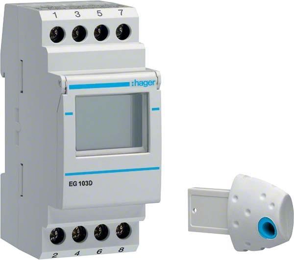 Actual product image Hager Weekly time switch 1changeover contact EG103D 16A 2PLE digital DCF77