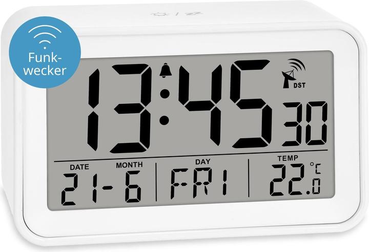ADE Funkwecker digital Weiss, Ausstattung