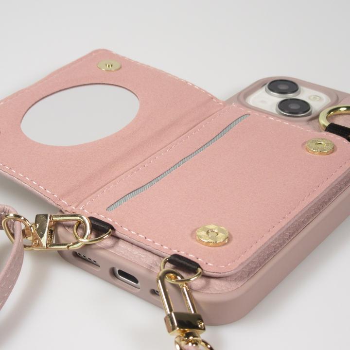 Image du produit PhoneLook Coque Cuir matelassé avec miroir et compartiment carte inclus grande lanière amovible (Apple iPhone 15)