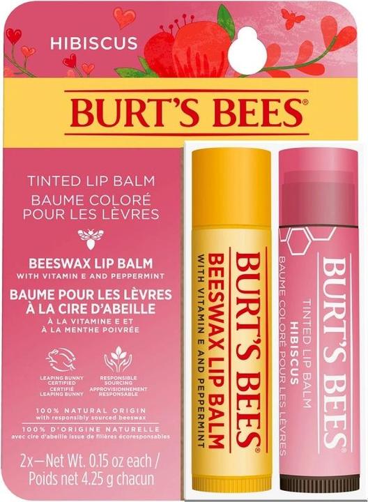 Burt's Bees Lip Balm Duo Gift Box (Pflegestift, getönte Lippenpflege)