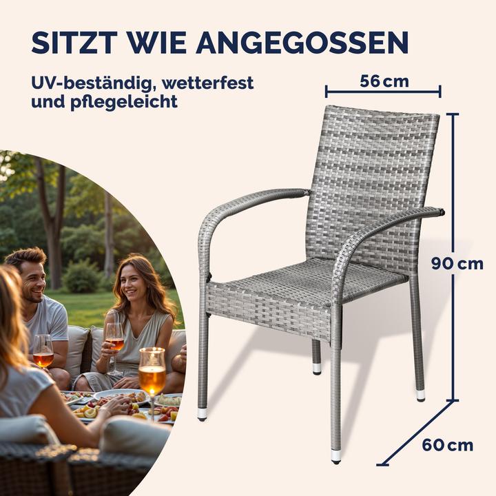 Actual product image Casaria Polyrattan Gartenstühle
