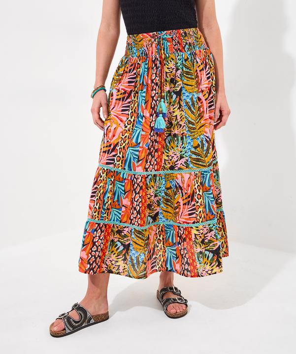 Produktbild Joe Browns Tropical Print Lace Insert Tiered Maxi Skirt (38)