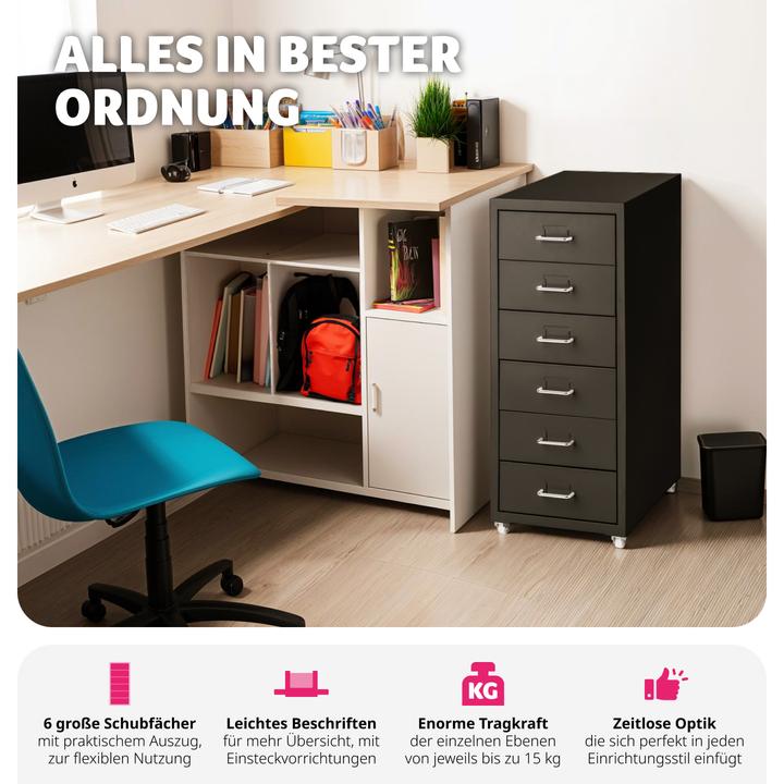 Image du produit tectake Caisson de bureau (41 x 28 x 69 cm)