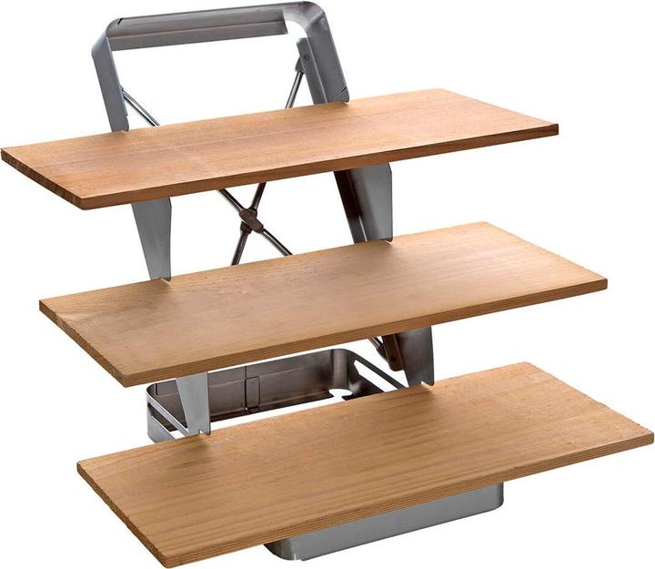 Produktbild All'Grill Räucherbrett Treppe Edelstahl, klappbar inkl. Zedernholzplanken