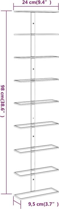 Actual product image VidaXL Weinregal (24 x 9,5 x 98 cm)