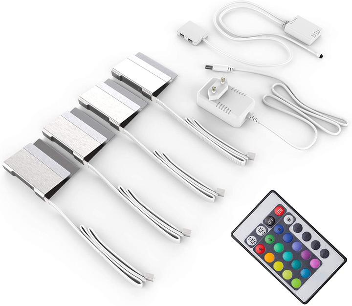 Image du produit B.K.Licht Éclairage LED de la tablette en verre, set de 4