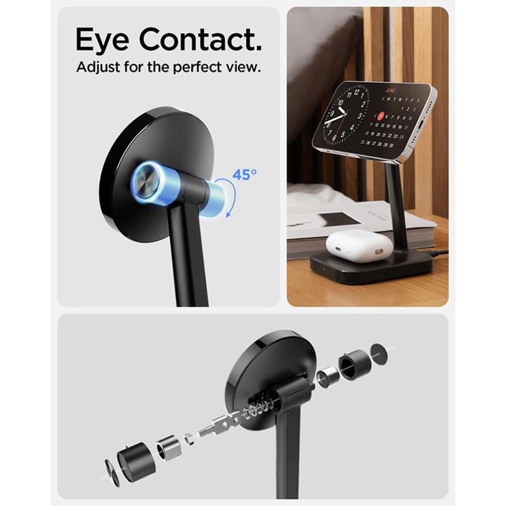 Produktbild Spigen ArcField PF2100 Ständer mit MagSafe-Ladegerät – Schwarz (20 W)