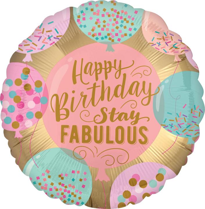 Produktbild Amscan Folienballon Happy Birthday Stay Fabulous - leer