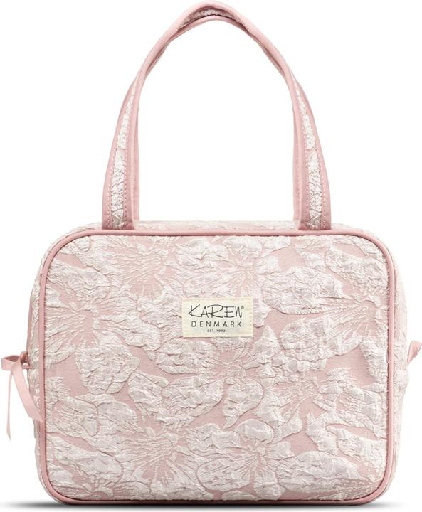 Karen Toiletry bag with handle - Pink brocade