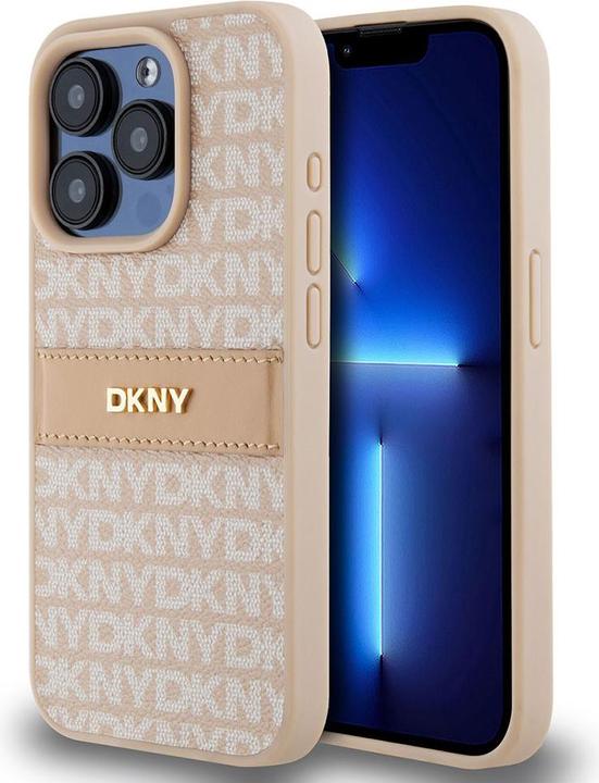 Actual product image DKNY DKHCP14XPRTHSLP iPhone 14 Pro Max 6.7" różowy/pink hardcase Leather Mono Stripe & Metal Logo (Apple iPhone 14 Pro Max)