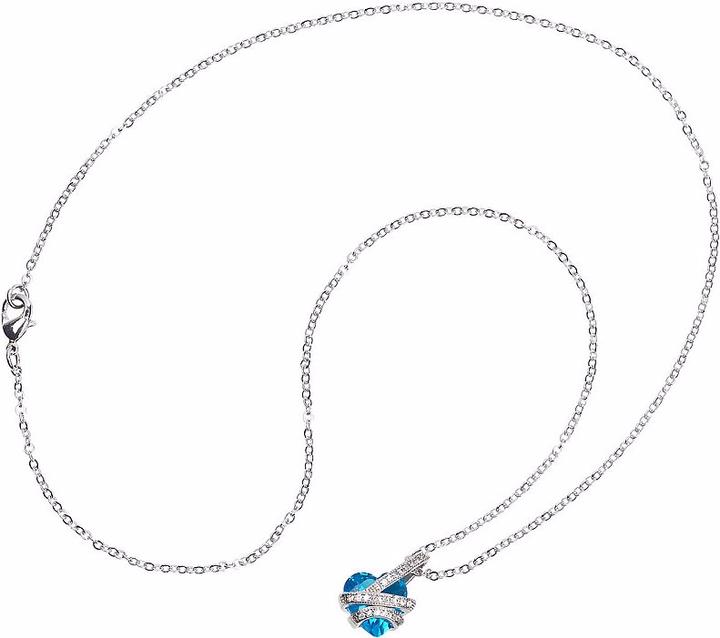 Actual product image St. Leonhard Necklace with blue cubic zirconia heart pendant and gemstones (Brass)