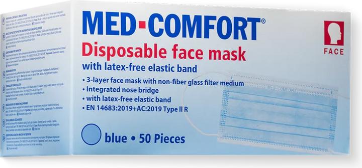 Nutritional values and ingredients Ampri MED-COMFORT face mask 3-lg. TYPE IIR - purple (Protection class I, 50 x)