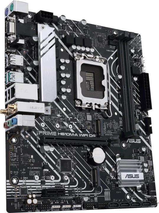 Actual product image ASUS MB PRIME -A WIFI Intel,1700,DDR4,mATX (LGA 1700, Intel H610, mATX)