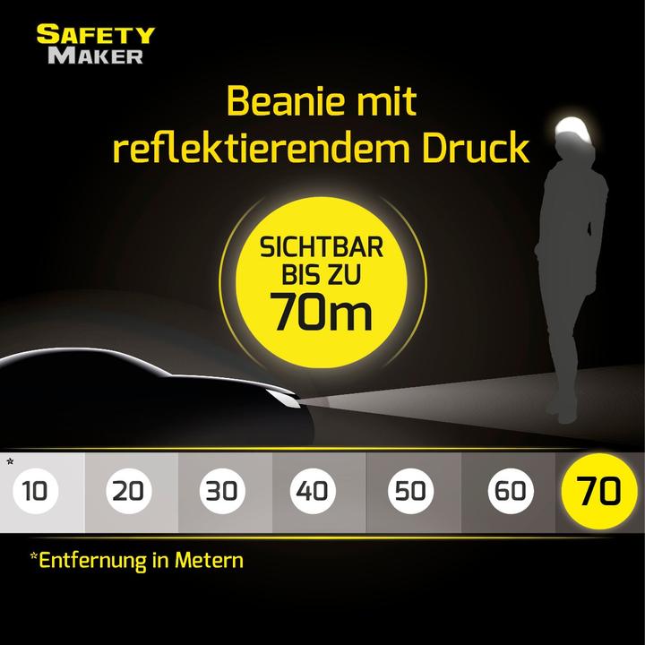 Produktbild SafetyMaker Wende Beanie reflektierend pink/silber
