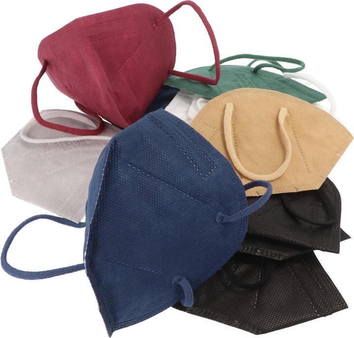 Produktbild AccuCell 12er Pack FFP2 Masken in unterschiedlichen Farben 5-Lagig, zertifiziert nach DIN (FFP2, 12 x)