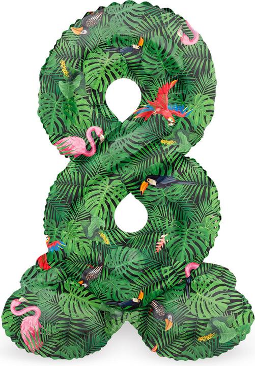 Folat Standing Foil Balloon Number 8 Jungle Vibe - 41 cm (1 x)