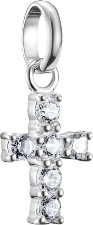 Thomas Sabo Charm-Anhänger Kreuz mit weissen Steinen Connect Silber (Sterling Silber)