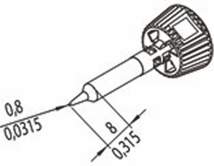 Actual product image 0142PDLF08/SB Soldering tip Tip size 0.80 mm Contents 1 pc. (Soldering tip)