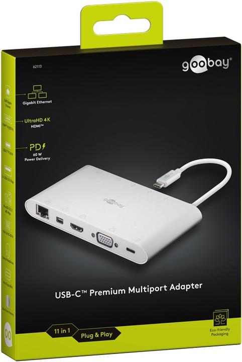 Actual product image Goobay USB-C Multiport-Adapter (USB-C, 11 Ports)
