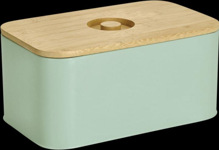 Actual product image Zeller Present Bread bin w. bamboo lid, metal, mint