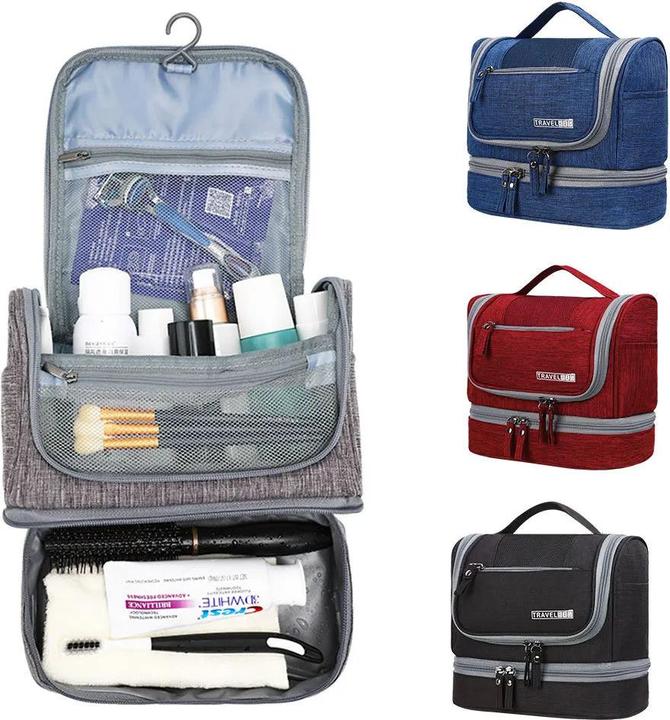 Image du produit Only-Bags.Store Necessaries Hanging Make Up Bag Organisateur de voyage Trousses de toilette Wash Toiletry Bag, gris