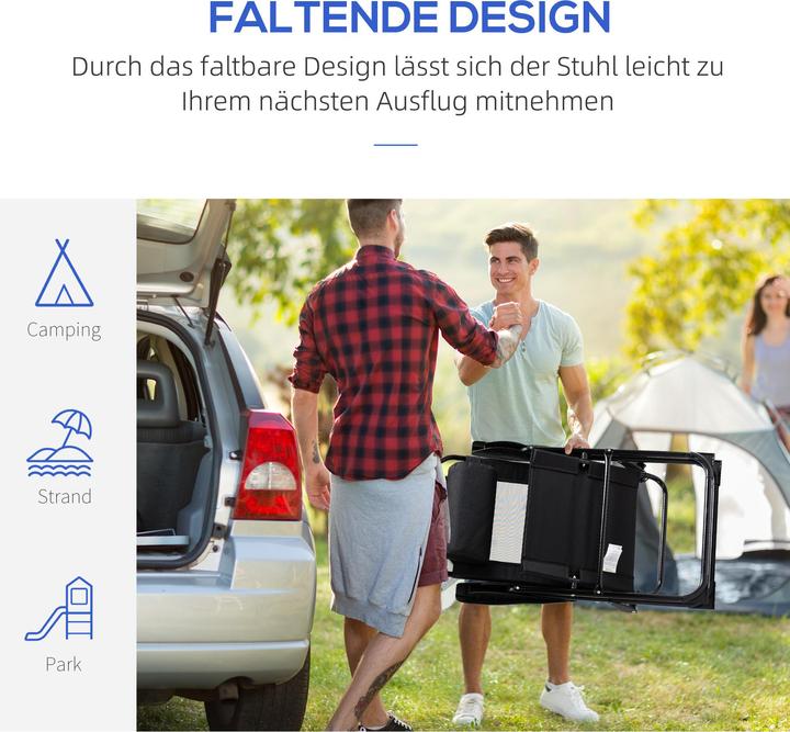 Produktbild Outsunny Klappstuhl Set mit Nackenkissen und verstellbarer Rückenlehne