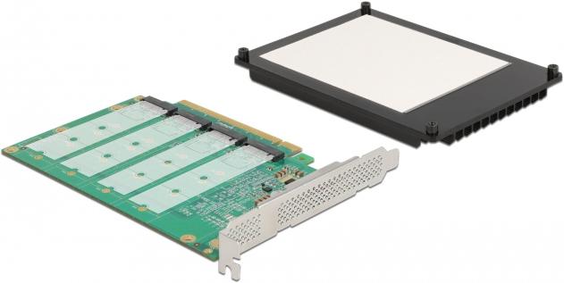 Image du produit Delock Carte PCI Expr x16 > Dissipateur thermique 4x int NVMe M.2 Key M