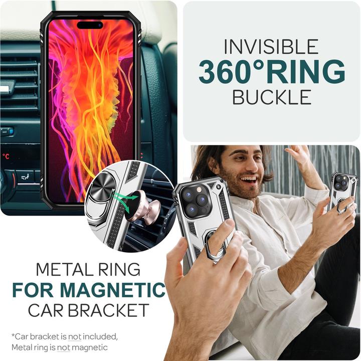 Immagine prodotto Nalia Coperchio ad anello antiurto in stile militare (Apple iPhone 15 Pro)