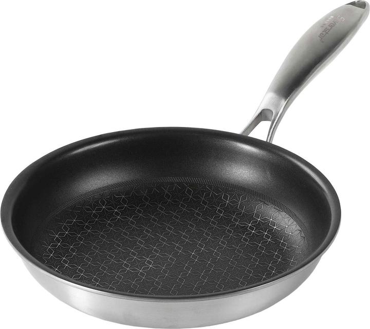 Produktbild Silverstar Edelstahlpfanne 20 cm mit Antihaftbeschichtung für Induktion und Backofen (20 cm, Bratpfanne, Edelstahl)
