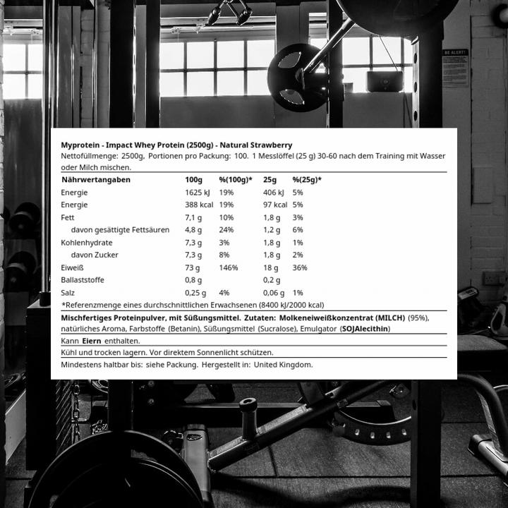 Immagine prodotto MyProtein Proteine del siero del latte Impact (Fragola naturale, 1 pz., 2500 g)
